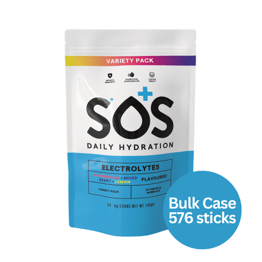 SOS Daily Electrolyte Powder – Variety Pack Bulk (24x24 Sticks)